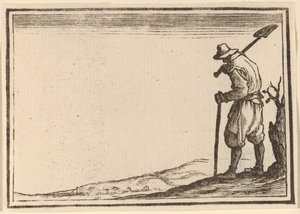 Bauer mit Schaufel auf der Schulter