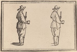 Bauer mit einer Tasse von Edouard Eckman after Jacques Callot
