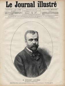 Porträt von Ernest Lavisse (1842-1922), französischer Historiker und Akademiker - Gravur von Navellier in „Le journal illustrious“ von 1892 von Edouard Felicien Eugene Navellier