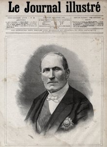Porträt von Georges Eugène Haussmann, genannt Baron Haussmann (1809-1891), Präfekt der Seine während des Zweiten Kaiserreichs - Gravur von Navellier in „Le journal illustré“ von 1891