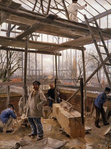 Bau eines Gewächshauses, 1890