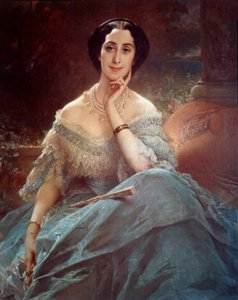 Porträt der Gräfin Hallez Claparede, Ehrendame der Kaiserin Eugenie (1826-1920). Gemälde von Edouard Louis Dubufe (1820-1883) von Edouard Louis Dubufe