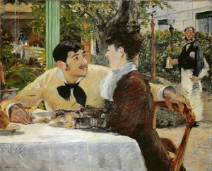 Im Restaurant Père Lathuille Chez le père Lathuille, im Freien, 1879 von Édouard Manet