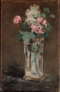 Blumen in einer Kristallvase von Édouard Manet