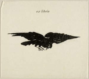 Fliegender Rabe: Ex Libris, aus Der Rabe (Le Corbeau) von Édouard Manet