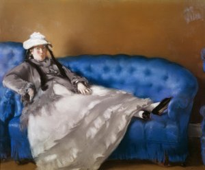 Madame Manet auf dem blauen Sofa von Édouard Manet