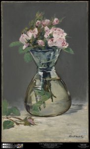 Moosrosen in einer Vase von Édouard Manet