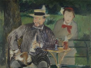 Porträt von Ernest Hoschedé mit seiner Tochter Marthe, ca. 1876