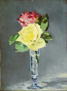Rosen in einem Champagnerglas