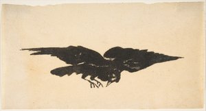 Der fliegende Rabe, Ex Libris für Der Rabe von Edgar Allan Poe von Édouard Manet