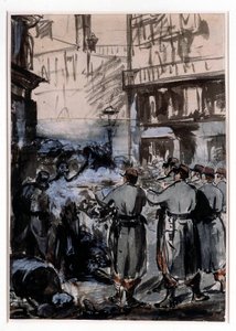 Stadt von 1871: die Barrikade