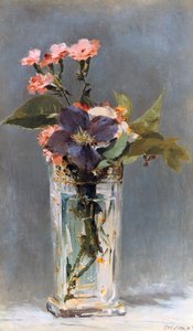 Veilchen und Clematis in einer Kristallvase, 1882 von Édouard Manet