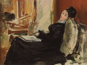 Junge Frau mit Buch, ca. 1875 von Édouard Manet