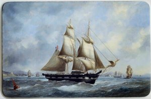 Ein brasilianischer Ziegelstein verlässt den Hafen von Le Havre von Edouard Marie Adam