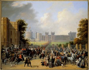 Ankunft von Louis Philippe I. (1773-1850) im Schloss Windsor 8/10/1844 von Edouard Pingret