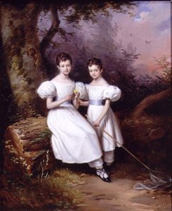 Porträt von zwei Kindern von Edouard Pingret