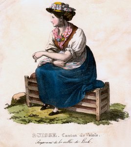 Schweizer Frau, um 1825 von Edouard Pingret