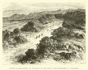 Aufstieg von Habaspampa, auf dem Weg zum Pass in der Cordillera von Occobamba von Edouard Riou