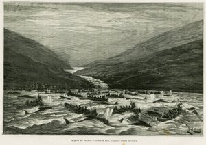 Delfinfang. Gravur von Riou zur Illustration der Geschichte „Ein Monat im Archipel der Färöer“ von H. Labonne, veröffentlicht in Le Tour du monde 1887