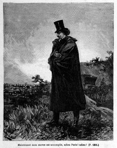 Edmond Dantes, der Graf von Monte-Cristo verlässt Paris - Gravur von Riou, in „Der Graf von Monte-Cristo“ von Alexandre Dumas, Rouff & Cie von Edouard Riou