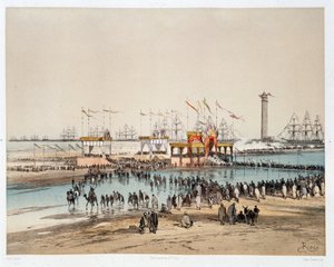 Einweihung des Suezkanals in Port Said - in „Durch den Isthmus von Suez“ von Riou, Marius Fontaine von Edouard Riou