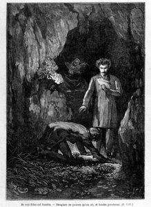 Ich bin Edmond Dantès - Gravur von Riou, in „Der Graf von Monte Cristo“ von A. Dumas, ed. Jules Rouff & Cie