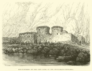 Schlammfestung am linken Ufer des Huilcamayo-Urubamba von Edouard Riou