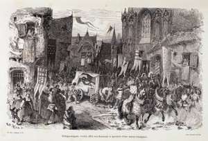 Philippe Auguste wollte den Parisern das Schauspiel eines triumphalen Aufbruchs bieten. 12. Jahrhundert von Edouard Riou
