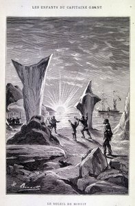 Die Mitternachtssonne in „Die Kinder des Kapitän Grant“ von Jules Verne von Edouard Riou