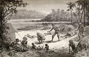 Die Rettung von Robert H. Nelson und Überlebenden im Starvation Camp, Ipoto von Edouard Riou