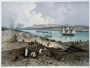 Ansicht des Kanals - in Einweihung des Suezkanals von G. Nicole. 1869