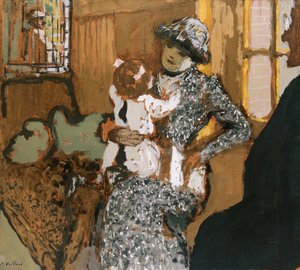 Kind in einer weißen Schürze, ca. 1909