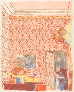 Interieur mit rosa Tapete
