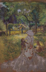 Mutter und Kind im Garten, Morgen im Obstgarten, 1909-1911