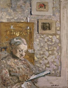 Mme Vuillard mit einem Wandteppich, ca. 1910 von Edouard Vuillard