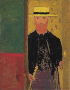 Selbstporträt mit Strohhut, ca. 1892 von Edouard Vuillard