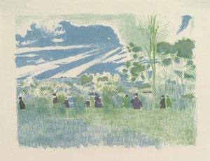 À Travers Champs (Über die Felder), aus der Serie Landschaften und Innenräume von Edouard Vuillard