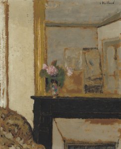 Blumenvase auf einem Kaminsims, ca. 1900 von Edouard Vuillard