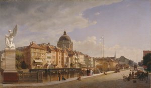 Ansicht der Rückfront der Häuser an der Schloßfreiheit von Eduard Gaertner