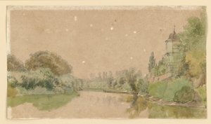 Die Elbe bei Barby von Eduard Gaertner