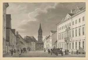 Die Klosterstraße mit Parochialkirche in Berlin von Eduard Gaertner