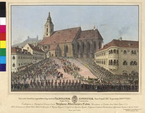 Krönung der Kaiserin Caroline Auguste zur Königin von Ungarn am 25. September 1825 in Bratislava von Eduard Gurk