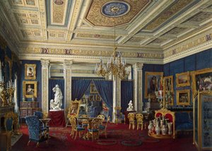 Blauer Salon im Mariinski-Palast in Sankt Petersburg, Mitte des 19. Jahrhunderts