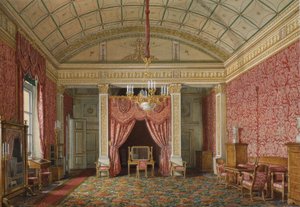 Innenräume des Winterpalastes. Das erste reservierte Apartment. Das Schlafzimmer der Großprinzessin Maria Nikolajewna, 1867 von Eduard Hau