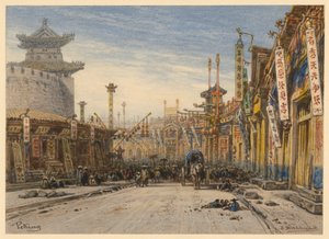 Straße in Peking von Eduard Hildebrandt