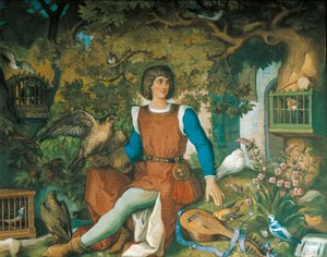 Porträt von Walther von der Vogelweide, aus der Tannhäuser-Saga von Eduard Ille