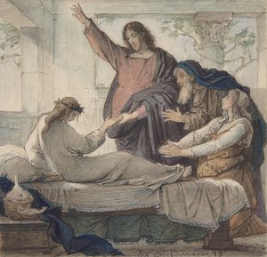 Die Auferweckung der Tochter des Jairus, 1873 von Eduard Julius Friedrich Bendemann