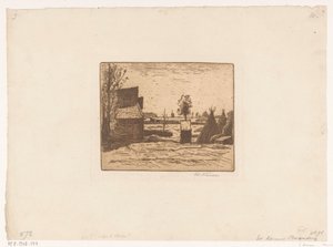 Bauernhof mit Scheune und Heuschobern von Eduard Karsen (signed by artist)