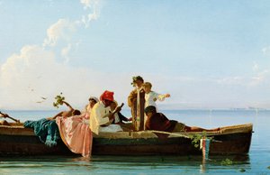Von Frisio nach Santa Lucia, von Edoardo Dalbono, circa 1866, Öl auf Leinwand von Eduardo Dalbono