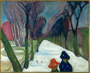 Allee im Schnee von Edvard Munch